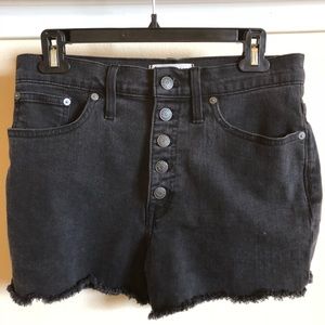 Madewell high waisted black jean shorts - size 28